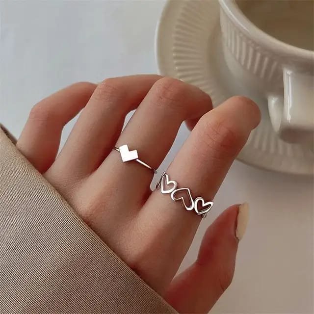 Bohemian Love Heart Rings – Vintage Hollow Heart Korean Jewelry Design