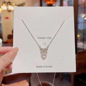 Heart Bow Knot Korean Jewelry Necklace